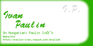 ivan paulin business card